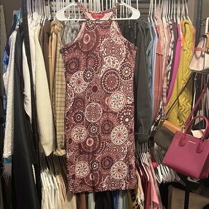 Hot Kiss Brown Boho Mandala Print Halter Bodycon Dress – Size M